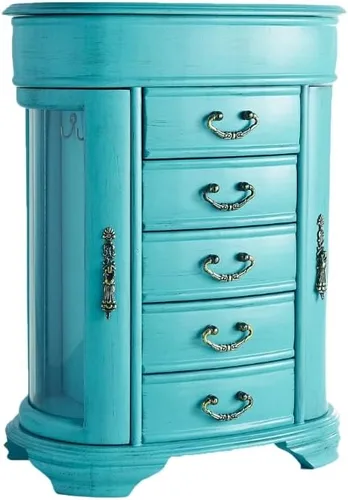 Miniatura 2 de Hives & Honey Daphne - Caja organizadora de joyas de cristal ovalado, color turquesa