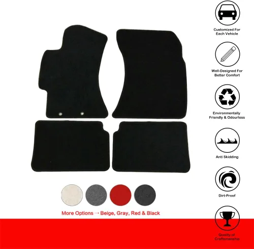 Miniatura 2 de IKON MOTORSPORTS - Alfombrillas compatibles con Subaru Impreza 2008-2011, alfombra delantera y trasera de nailon negro