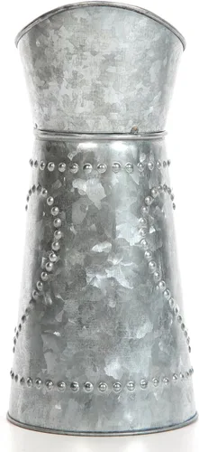 Miniatura 7 de Hosley Jarrón de metal galvanizado de 9.25 pulgadas – Jarrón rústico de arreglo floral de granja para decoración del hogar, cocina, boda y eventos