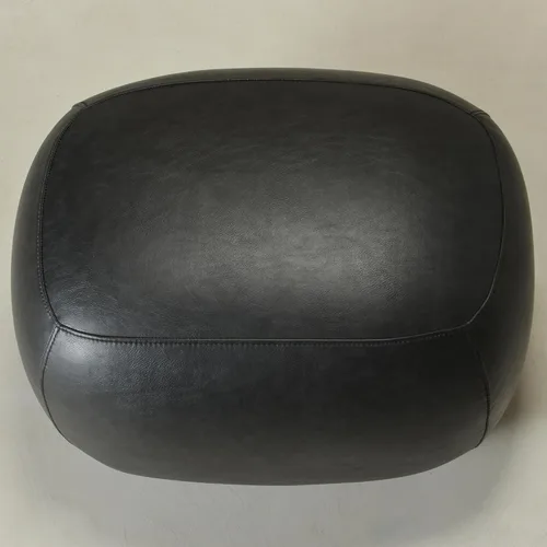 Miniatura 6 de KINWELL Otomana tapizada de piel sintética de 23 pulgadas de ancho, reposapiés moderno de mediados de siglo con asiento acolchado suave, reposapiés