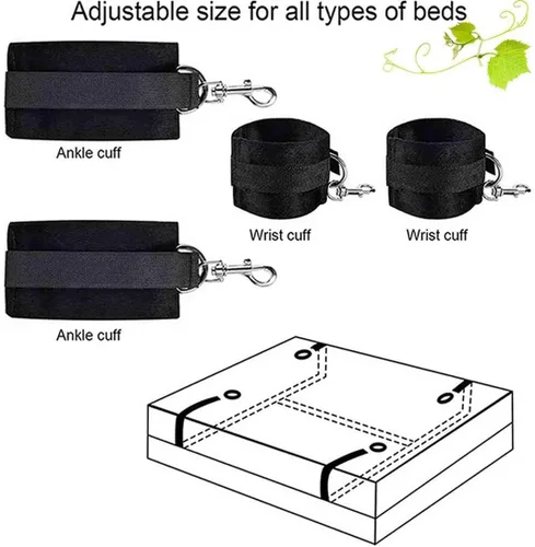 Miniatura 3 de BDSM - Kit de arnés para muslo, esposas para adultos, para dormitorio, lazos sexuales para tobillos y muñecas, bandas de resistencia sexual