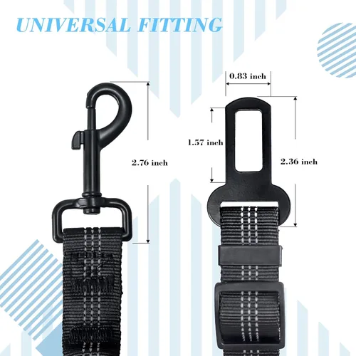 Miniatura 2 de 2 paquetes de cinturón de seguridad para perro ajustable para cinturón de seguridad de coche para vehículo, cinturón de seguridad de nailon