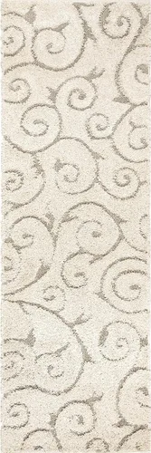 Miniatura 3 de NuLOOM - Alfombra de pelo de Maisha con diseño de remolinos, hecha a máquina, 10 pies x 14 pies, color crema