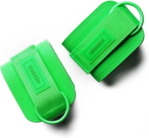 Miniatura 14 de UPPPER Correas de tobillo para máquinas de cable (par) – Accesorio de puño de cable acolchado ajustable para gimnasio, doble anillo en D, calidad
