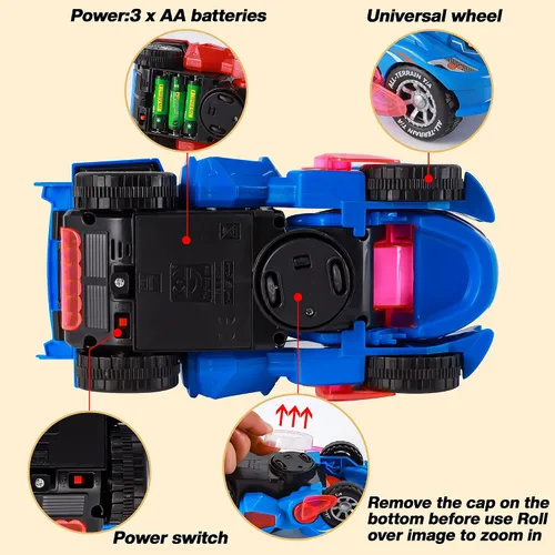 Miniatura 5 de Hirger Juguete de Coche Dinosaurio Transformable para Niños, Juguetes de Camión Monstruo Auto Transformador con Luz y Sonido para Niños Pequeños