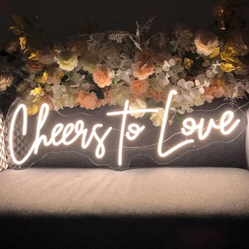 Miniatura 11 de Letrero de neón con texto en inglés "Happily Ever After", letrero de neón personalizado, decoración hecha a mano, para colgar en la pared, letrero
