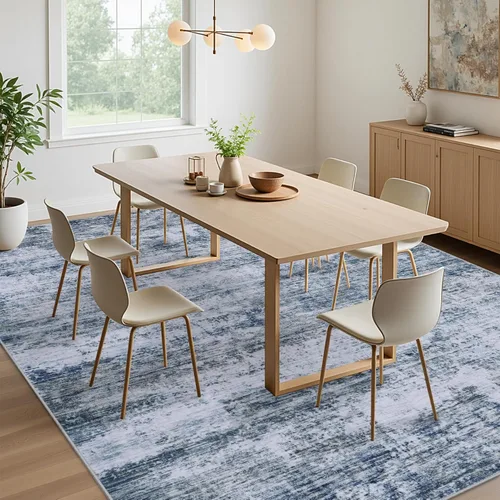 Miniatura 3 de Alfombra de área para sala de estar: alfombra de 6x9 pies para dormitorio, lavable a máquina con respaldo antideslizante, no se desprende