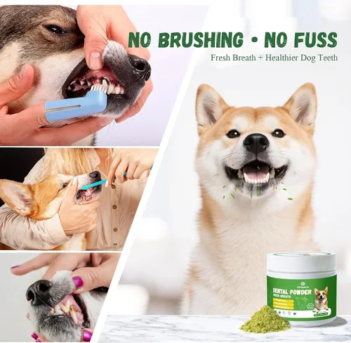 Miniatura 5 de Polvo de limpieza de dientes de perro, polvo dental para limpieza de dientes y aliento de perro fresco para perros con probiótico y removedor