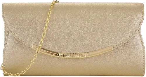 BENCOMOM Women gold clutch Purses Formal Evening Bags Wedding Party Dressy Handbags Bridal Prom shoulder bag with chain