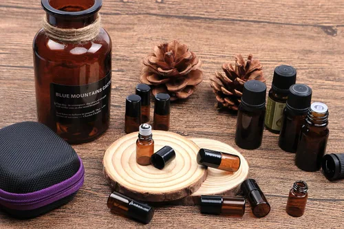 Miniatura 4 de Furnido Paquete de 25 botellas de vidrio ámbar de 0.07 onzas líquidas para aceites esenciales, frascos de perfume con bola de rodillo de acero