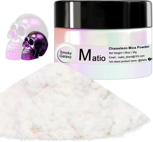 Miniatura 7 de Matio Polvo de Mica Camaleón, 10 * 5g Polvo Cromado, Pigmento de Efecto Nacarado con Cambio de Color, Juego de Polvo de Mica para Resina Epoxi