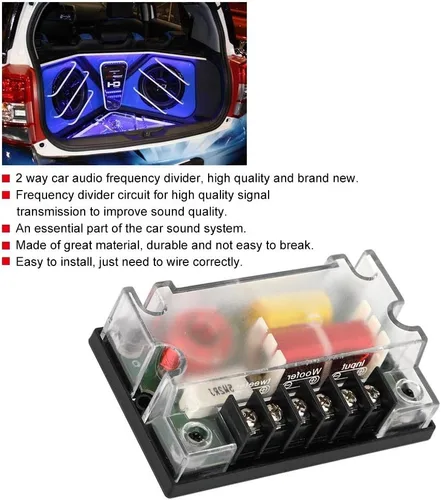 Miniatura 4 de Divisor de frecuencia de altavoz de coche, divisor de frecuencia de audio de 2 vías para automóvil, filtro de sonido, accesorios para automóviles