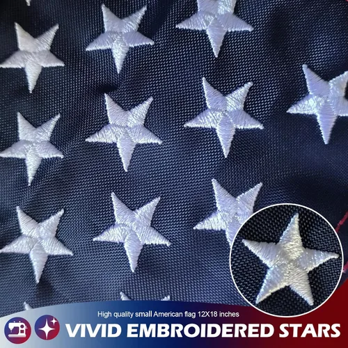 Miniatura 2 de Bandera de barco estadounidense de 12 x 18 pulgadas, bandera estadounidense pequeña bordada para exterior, banderas de Estados Unidos de doble cara