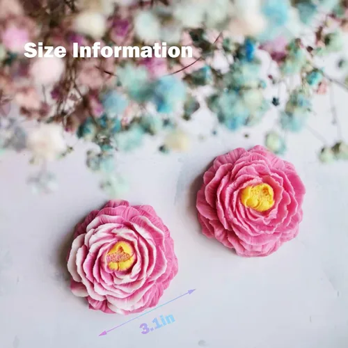 Miniatura 7 de 2 moldes para velas de flores de peonía, molde de jabón hecho a mano con flores 3D para fondant, hecho a mano, loción, barra, crayón, crayón