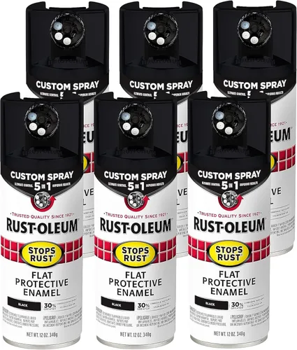 Miniatura 138 de Rust-Oleum 376855 - Pintura en aerosol antióxido personalizada 5 en 1, 12 onzas, color negro mate, (paquete de 1)
