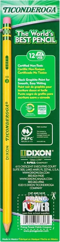 Miniatura 3 de TICONDEROGA Lápices de madera con borradores, 6 cajas preafiladas de 12, 72 lápices en total (13806SP)