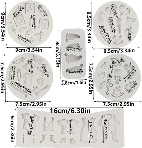Miniatura 2 de Molde de silicona para pastel de bebé con temática de baby shower, moldes para pies de bebé para decoración de pastel de cumpleaños de bebé, Estilo a