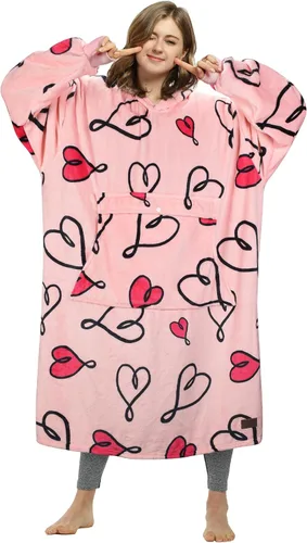 Miniatura 17 de Catalonia - Sudadera gigante tipo manta con capucha, sudadera con forro polar y bolsillo frontal grande, para adultos, hombres, mujeres