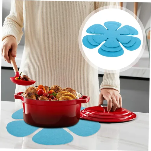 Miniatura 7 de Hemoton Mantel individual resistente al calor, no tejido, protector de ollas de 12 pulgadas para apilar utensilios de cocina y prevención de arañazos