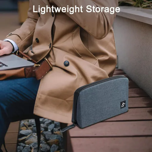 Miniatura 5 de simtoper Estuche organizador electrónico de viaje, bolsa impermeable para cables, cargador, disco duro, banco de energía, pequeño almacenamiento Azul