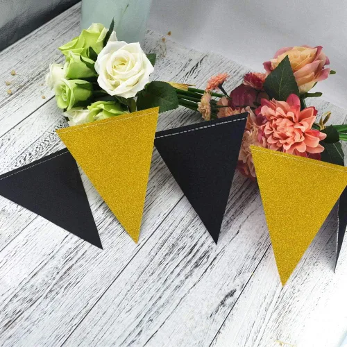 Miniatura 4 de MerryNine Banderines de bandera triangular, paquete de 3 banderines de estilo vintage de 30 pies para bodas, baby shower, eventos y fiestas, 45