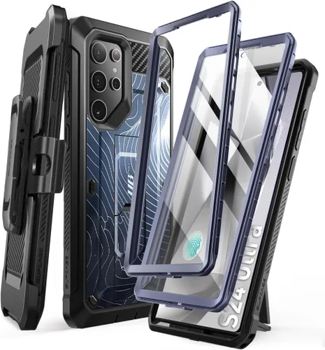 Miniatura 15 de SUPCASE Funda para Samsung Galaxy S24 Ultra con soporte, [Unicorn Beetle Pro] [2 marcos frontales]