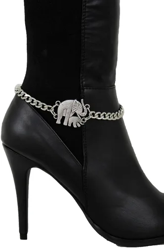 Miniatura 4 de Pulsera para mujer con cadena de metal plateado y pulsera de elefante de safari