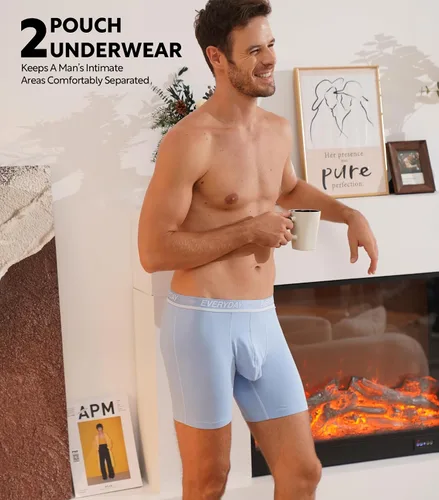 Miniatura 4 de Separatec Men's Underwear Cotton Boxer Briefs Breathable and Soft with Dual Pouch Design 7 Pack