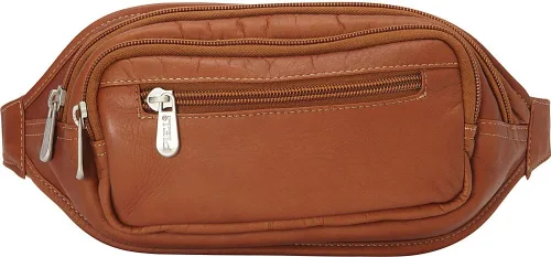 Miniatura 3 de Piel Leather Riñonera ovalada con cremallera múltiple, Saddle, Riñonera ovalada con cremallera múltiple