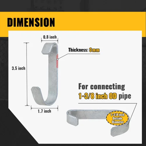 Miniatura 4 de VIVIDA Clips de puerta de 1-3/8 pulgadas para valla de eslabones de cadena, banda de clip para panel de perrera para tubo de diámetro exterior