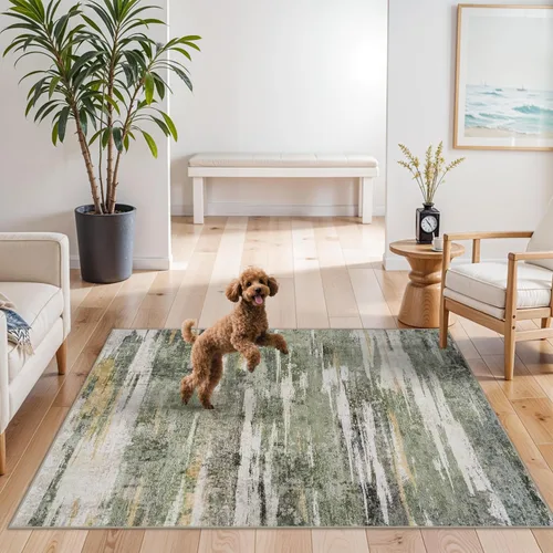 Miniatura 13 de Alfombra lavable para pasillo de 3 x 12 pulgadas, alfombras abstractas modernas con parte trasera antideslizante, alfombra ultra suave para cocina