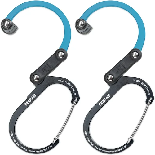 Miniatura 17 de GEAR AID HEROCLIP (grande) mosquetón y clip de gancho para colgar artículos de alta resistencia, mochilas de camping, maletas, kayaks, bicicletas