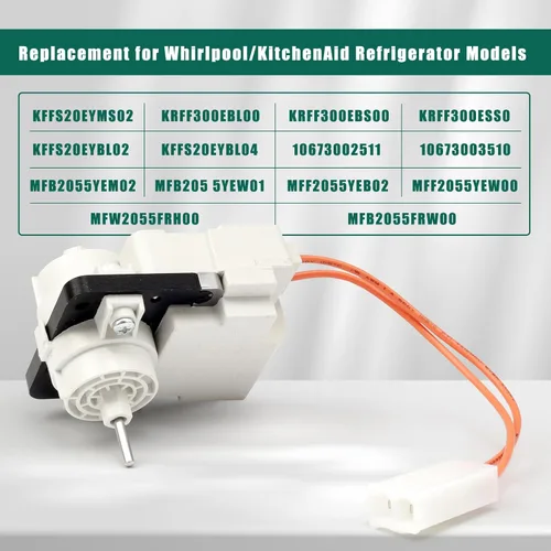 Miniatura 4 de Reemplazo del motor del ventilador del evaporador del refrigerador W10464673 para Whirlpool Reemplaza las piezas WPW10464673 PS7320664 PS11755167