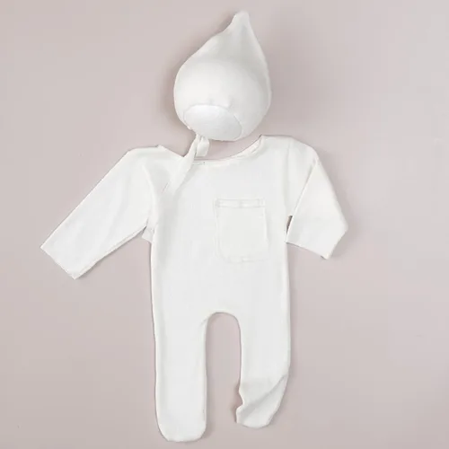 Miniatura 4 de Accesorios de fotografía para recién nacidos, trajes para niños y niñas, gorro y mameluco con pies, conjunto de disfraz para sesión de fotos