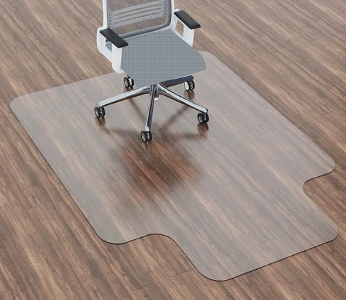 Miniatura 24 de 100pointONE Tapete para silla de oficina para suelos de madera, tapete de oficina fácil de deslizar para sillas rodantes, tapete transparente