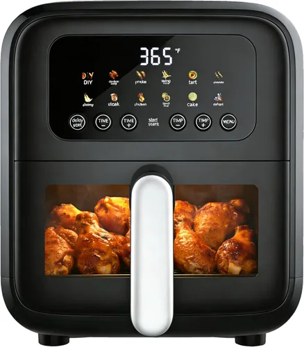 Miniatura 10 de HealSmart Horno freidora de aire digital 12 en 1 de 6.34 cuartos de galón, horno de convección multifunción de 1700 W con ventana de visión, cesta
