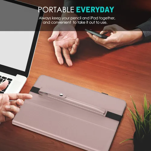 Miniatura 8 de MoKo Soporte para lápiz para Apple Pencil Pro, Apple Pencil de 1ª/2ª generación, iPencil (USB-C), Funda de cuero PU para lápiz de iPad con hebilla