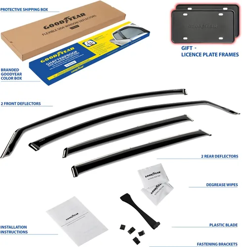 Miniatura 6 de Goodyear Deflectores de ventana de canal inastillables para Honda CR-V (CRV) 2017-2022, protectores de lluvia, viseras de ventana para automóviles