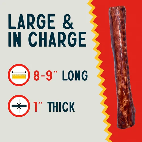 Miniatura 3 de Canine Chews 8-9" Rollos de Cuero Crudo Asados de Ternera, Huesos de Cuero Crudo para Perros Grandes, Huesos para Perros de Razas Grandes