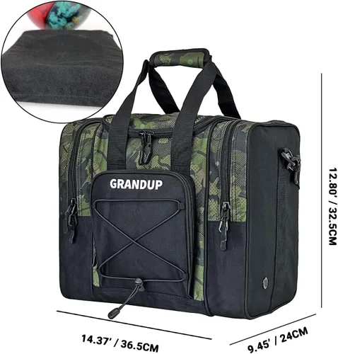 Miniatura 5 de GRANDUP - Bolsa para bola de bolos de una sola bola - Accesorios de bolos negros, bolsa tipo bandolera con soporte acolchado para bola - Se adapta a