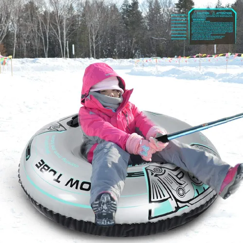 Miniatura 8 de Tubo de nieve, trineo inflable de alta resistencia para niños y adultos, juguetes de nieve gigantes para diversión deportiva de invierno