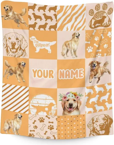 Miniatura 29 de Golden Retriever - Manta para niñas, tamaño de regazo de 30 x 40 pulgadas, manta de felpa suave y mullida, manta colorida y linda para sala de estar