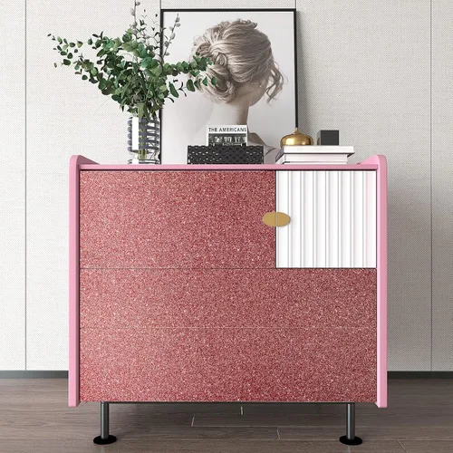 Miniatura 5 de VEELIKE Papel tapiz con purpurina oro rosa de 15.7''x118'' papel tapiz rosa brillante despegar y pegar papel de contacto con purpurina rollo de tela
