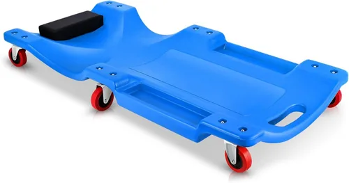 Miniatura 14 de Auto Dynasty Tablilla rodante de 40 pulgadas para reparación mecánica automotriz en el garaje, de perfil bajo, con luz LED y reposacabezas Negro