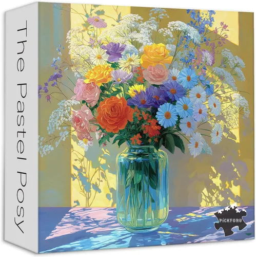Miniatura 10 de PICKFORU Rompecabezas de Libro 1000 Piezas, Rompecabezas de Flores de Primavera para Adultos de Librería, Rompecabezas de Estantería en Flor como
