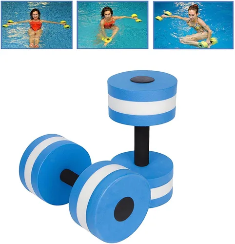 Miniatura 5 de Juego de mancuernas acuáticas, 2 mancuernas de agua, resistencia a la piscina, equipo de fitness acuático, mancuernas de espuma, aeróbicos