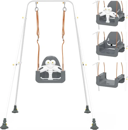 Juego de columpios 3 en 1 para niños pequeños, columpio para bebé con cinturón de seguridad, para interiores y exteriores, asiento de columpio para