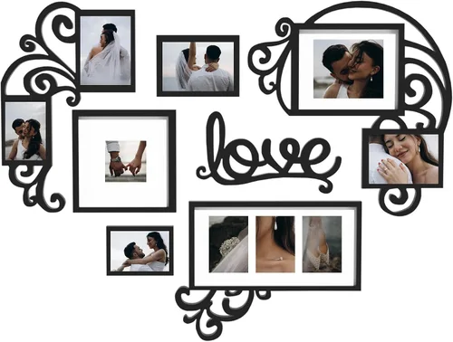 Miniatura 6 de Jerry & Maggie - Marco de fotos Marco de placa universitaria - Combinación de decoración de pared de San Valentín - Marco de fotos de PVC marrón