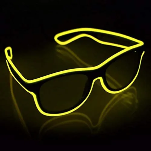 Miniatura 13 de YouRfocus Gafas inalámbricas con luz LED que brillan en la oscuridad, gafas de neón para fiestas rave, EDM, Halloween, Navidad (verde)