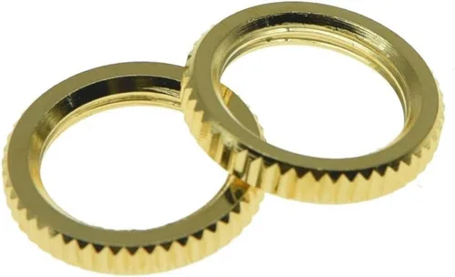 Miniatura 6 de KAISH Paquete de 2 tuercas de palanca de guitarra moleteada fina americana de 15/32 pulgadas para Les Pauls con interruptor Switchcraft, color negro